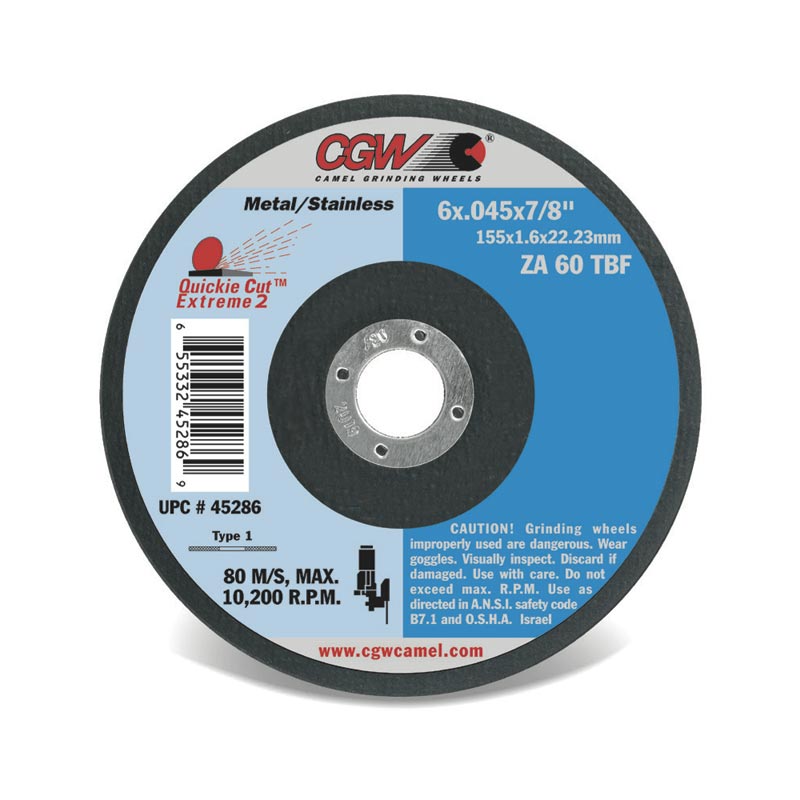 CGW 5/" x .045 x 7//8/" Cut Off Wheels Metal Stainless Steel Type 27 ZA60 25 Pack